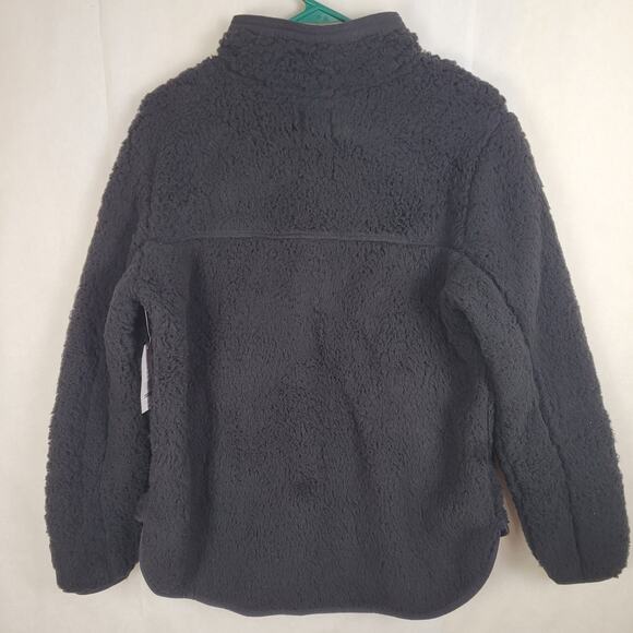 New Time and Tru black teddy bear fleece quarter zip pullover Size medium - Picture 2 of 5